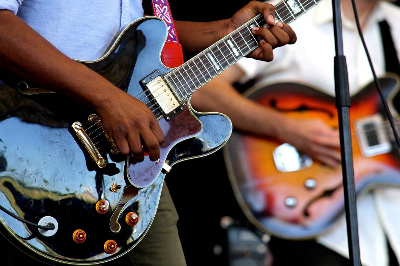 photo de deux guitaristes de JAZZ musique sur scène